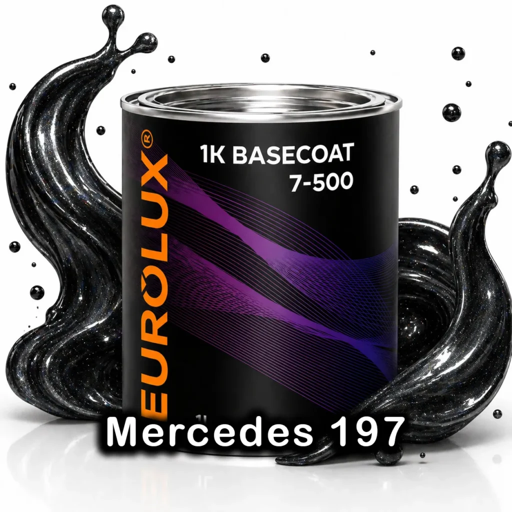 Автобоя база Eurolux 1K Basecoat MERCEDES 197 Obsidian Black Metallic 1л.