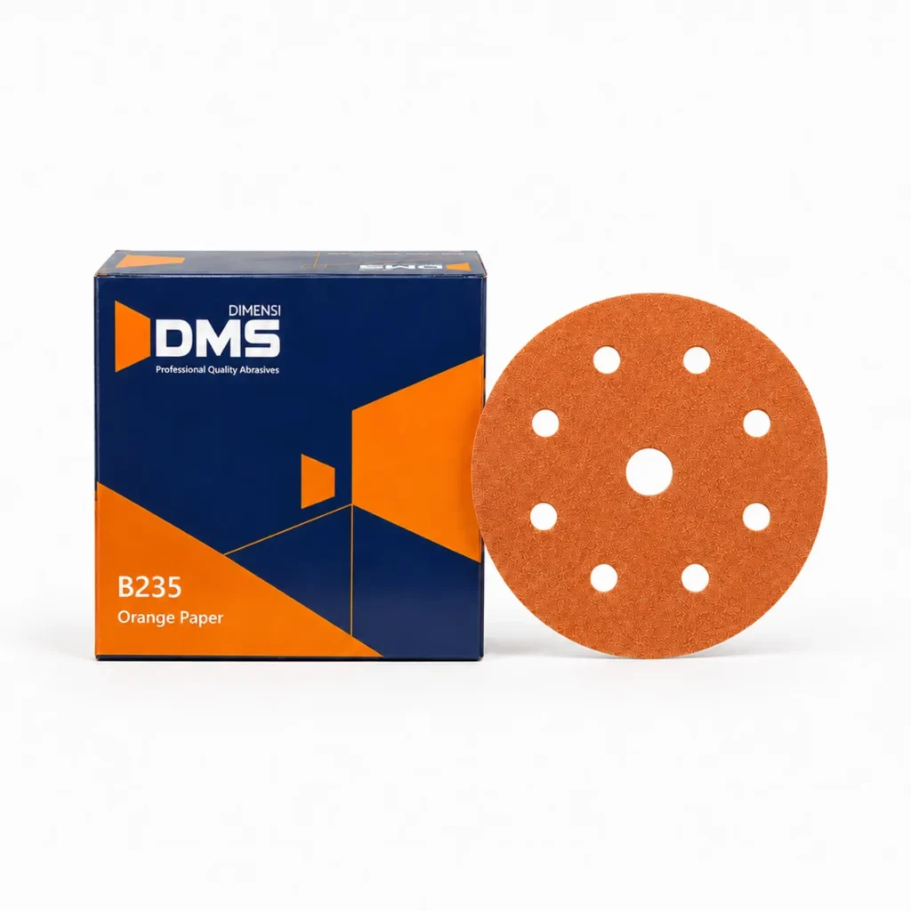 Диск велкро 125 мм DMS B235 Orange Paper 8 отвора – кутия 100 бр.