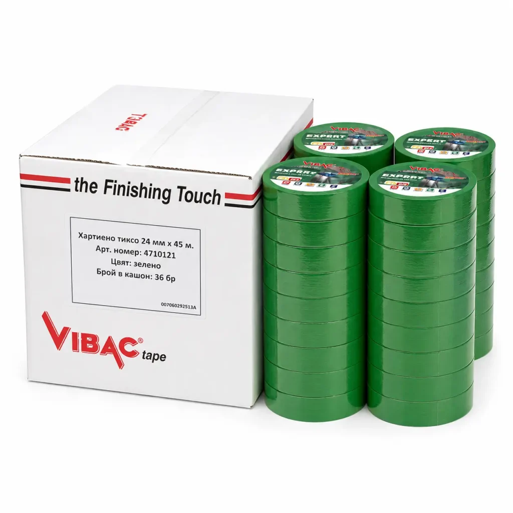 Зелено хартиено тиксо Vibac Expert 24 мм x 45 м – кашон 36 броя