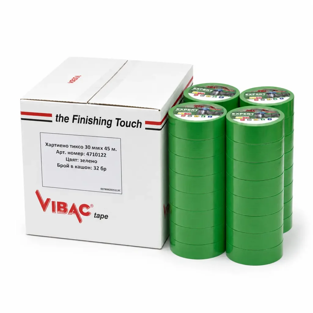 Зелено хартиено тиксо Vibac Expert 30 мм x 45 м – кашон 32 броя